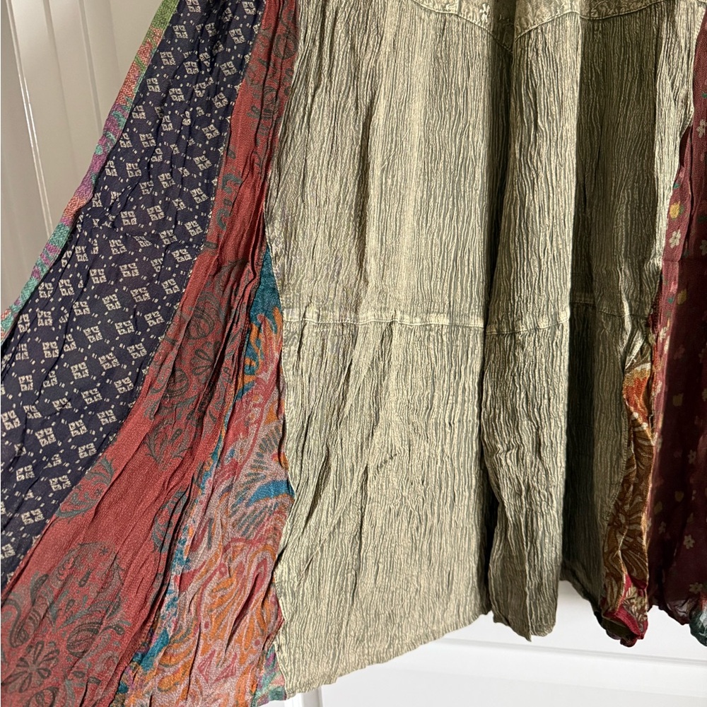 Young Threads Boho Patchwork Wide-Leg Pants Festi… - image 4